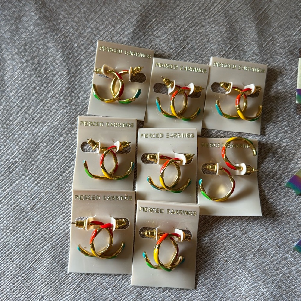 Colorful Enamel Hoop Earrings